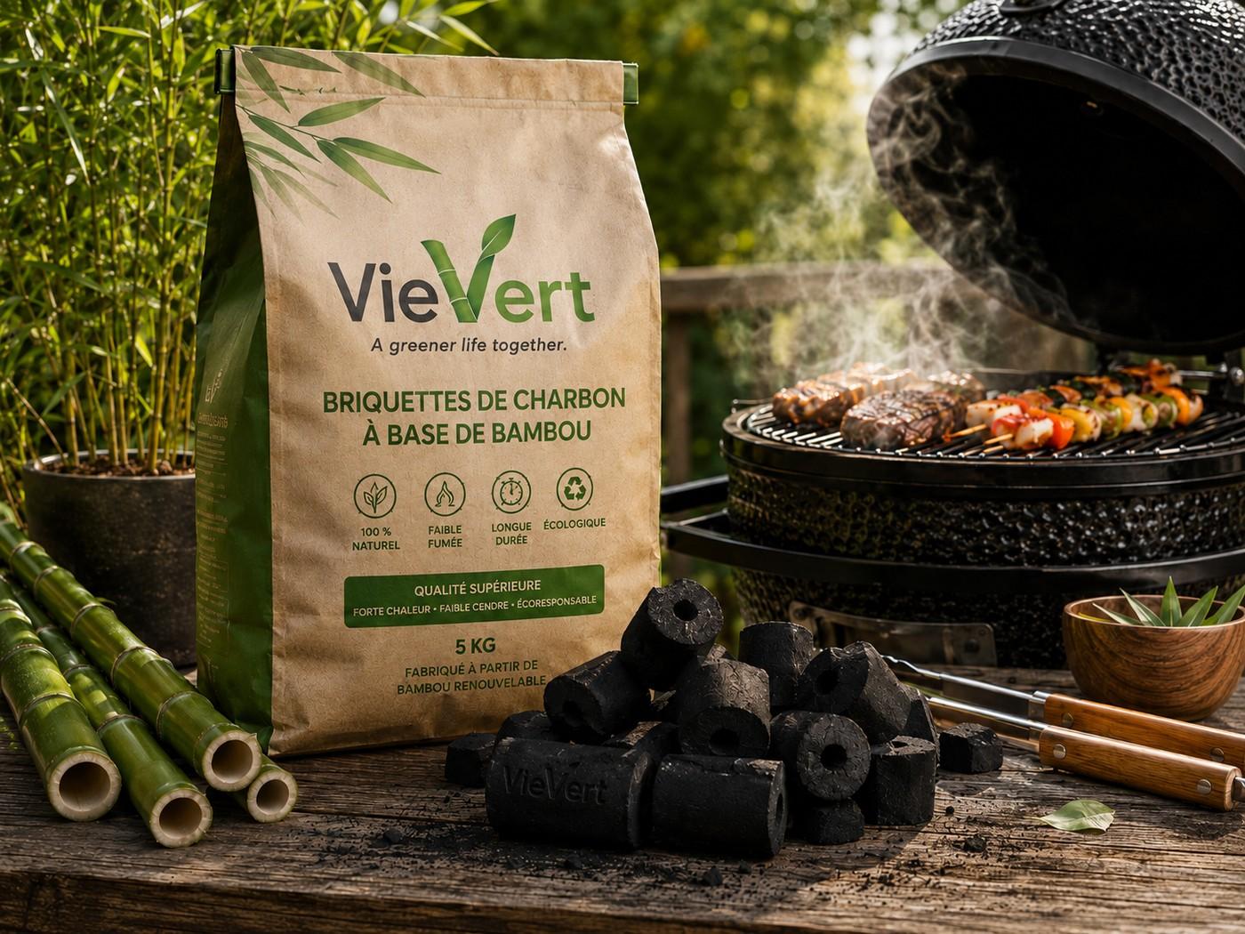 VieVert bamboo charcoal briquettes product packaging